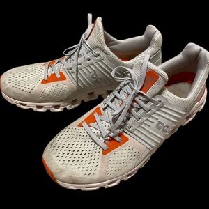 On Running White and Orange Sneakers, 12